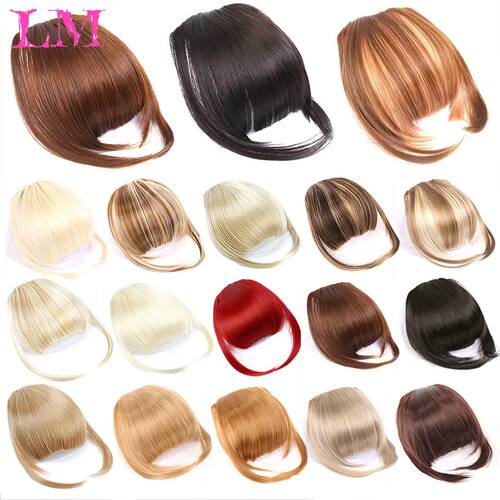 Natural Straight Synthetic Blunt Bangs High Temperature