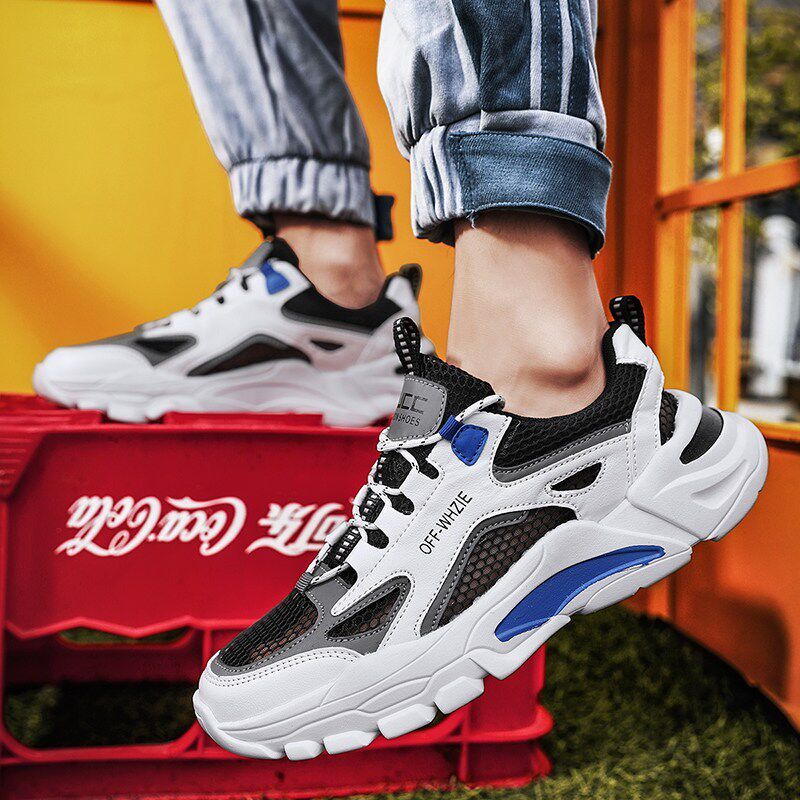 남성 신발 2024 뉴 여름 통기성 남성 메쉬 메쉬 신발 중공 남성 대형 45 여름 캐주얼 스포츠 신발