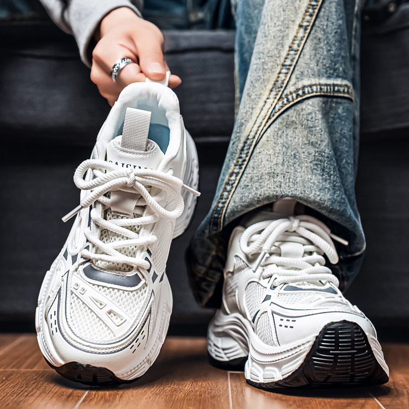 鞋子男春季2026新款厚底增高老爹鞋软底防滑运动鞋时尚休闲小白鞋,流行男鞋,老爹鞋,淘宝优惠券,粉丝福利购,淘宝优惠卷