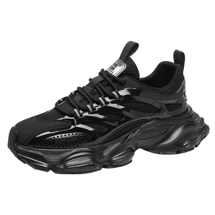 网红爆款黑色老爹鞋男款春季2026新款男鞋运动鞋休闲跑步鞋高级感