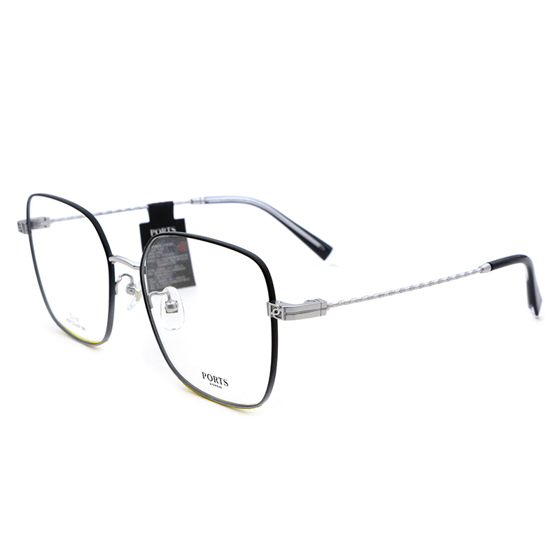 PORTS眼镜框女款时尚潮流大框眼镜架钛架配近视镜片POF22449