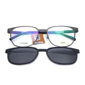 全框近视太阳镜框男士 Jeep 吉普磁吸套镜正品 圆脸近视眼镜架T7060