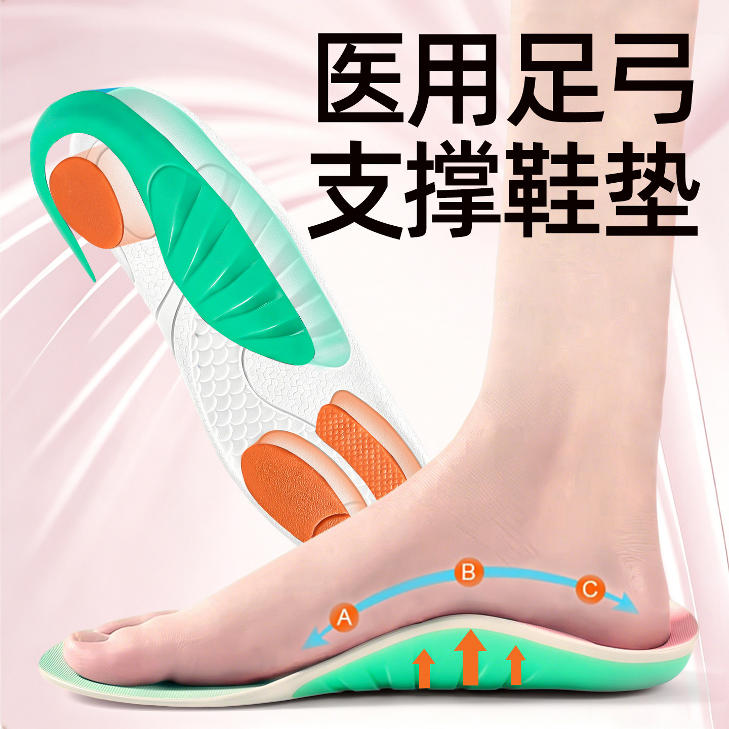 足弓支撑鞋垫扁平足矫正图片