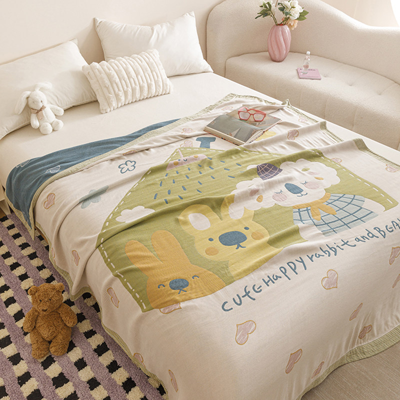 A类天丝纱布毛巾被竹纤维盖毯成人夏季冷感毯子空调毯儿童薄被子