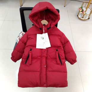 BO家新国标90白鸭绒儿童羽绒服中长款加厚男女童2024新款羽绒外套