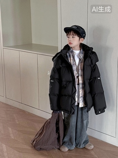 黑金安心90绒120 羽绒服 170儿童羽绒服儿童洋气时髦中童宝宝冬季