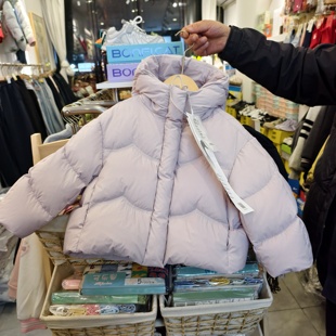 夫子2025新款女童加厚保暖羽绒服儿童洋气时髦外套中童冬季羽绒服