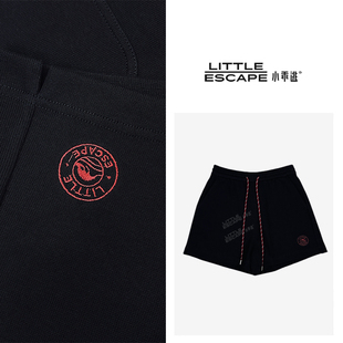 宽松大象高腰S25225 花边设计套型装 小乖逃休闲时尚 黑色灰色短裤