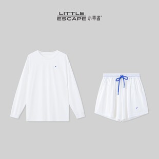 小乖逃韩系简约风刺绣休闲套装夏季显瘦防晒上衣短裤两件套TS8419