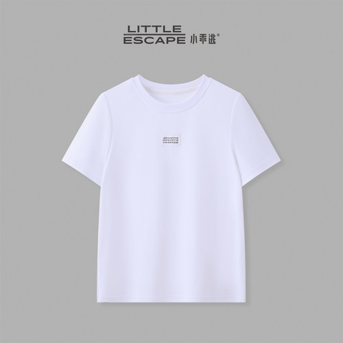 小乖逃JXins风黑色字母印花短袖液氨冰感丝光棉T恤夏季宽松260252