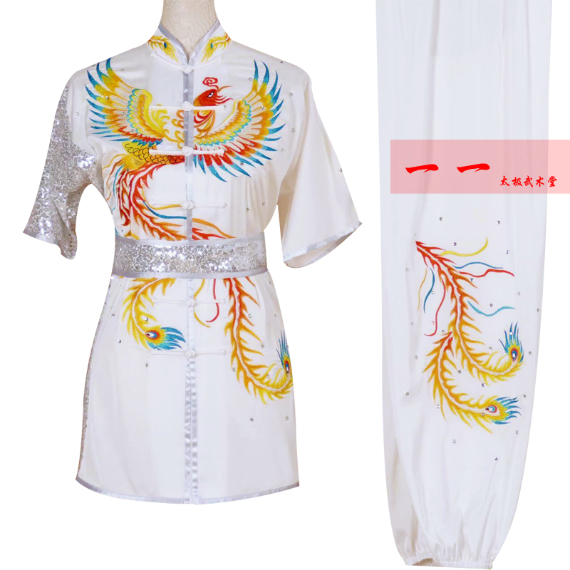 短袖刺绣儿童武术表演服