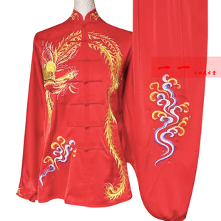新款太极服太极拳比赛服刺绣凤凰演出练功服男女表演服舞剑扇套装