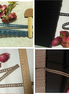 43D多色入 青蓝色棉麻线编织花边A款1cm宽B款2cm宽1.8~2.5元