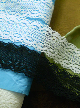 157D客供 鹅黄色 黑色 纯白色 精致棉麻线花边3cm宽 3.6元1米