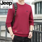 JEEP吉普品牌春秋新款 t恤男 上衣休闲长袖 卫衣男士 圆领运动打底衫