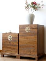 Ancient elm sentiment, old elm wood official box, sofa side table, solid wood corner table, tea table, new Chinese-style bedside table, multi-functional cabinet thumbnail 4