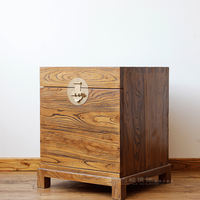 Ancient elm sentiment, old elm wood official box, sofa side table, solid wood corner table, tea table, new Chinese-style bedside table, multi-functional cabinet thumbnail 2
