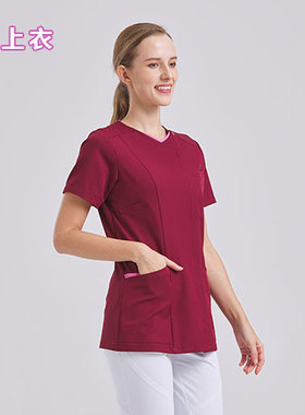 82036 洗手衣手术室隔离衣墨绿美容服月嫂服护士服女操作服