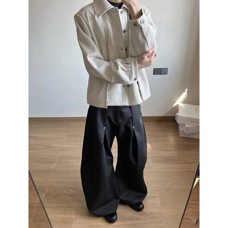 现货~宫廷花卉亚麻肌理编织多形态剪裁夹克JK33-P128,男装夹克,电商A330-1