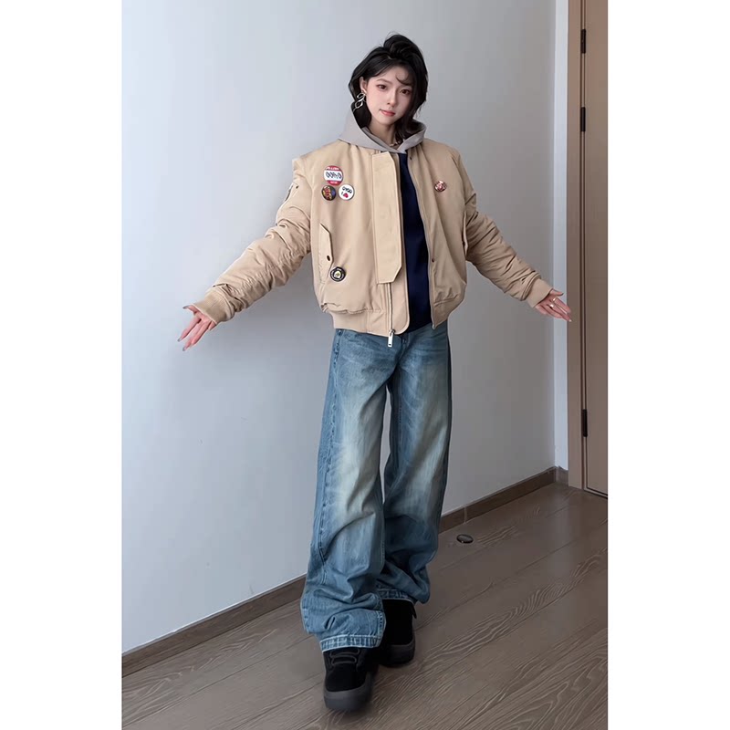 ~bomber棒球复古boxy飞行夹克棉服外套秋冬休闲Y30-P128,男装夹克,电商A330-1