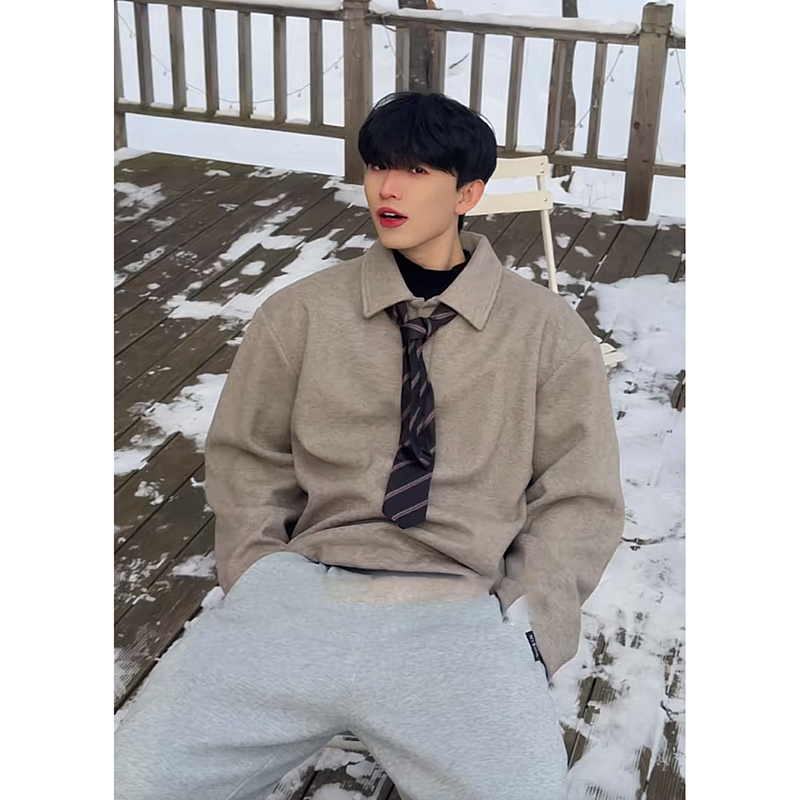 26/春美式复古宽松polo翻领卫衣外套头男女PL50-P68送领带，女装短外套，电商A330-1