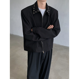 潮流~小众垫肩解构金属铆钉男高级感外套JK015-P108，女装短外套，电商A330-1