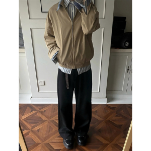 老钱风假两件哈灵顿夹克外套男 JK121-P108图片