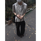 解构几何衬衫短袖假两件西装领衬衣男CS61-P78，男装T恤，电商A330-1
