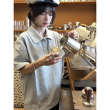 ~美式假两件条纹t恤衫男女五分袖ins复古短袖polo潮pl23-p48，男装Polo衫，电商A330-1