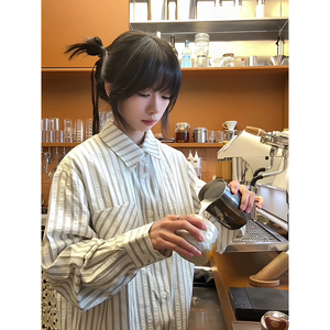 现货~泡泡纱美式条纹衬衫男  CS34-P55图片