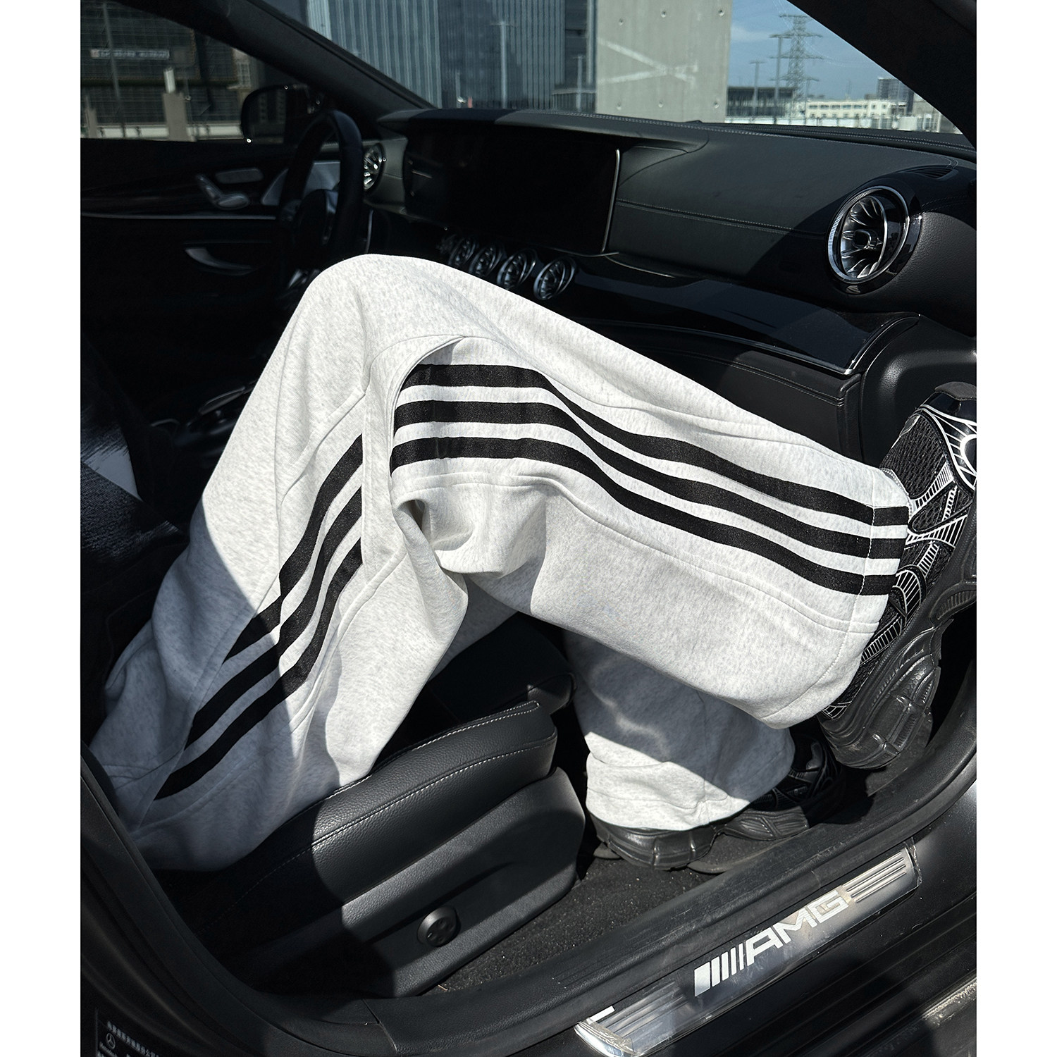 潮流~340克条纹卫裤男 宽松垂感运动裤K121-P60 控78图片