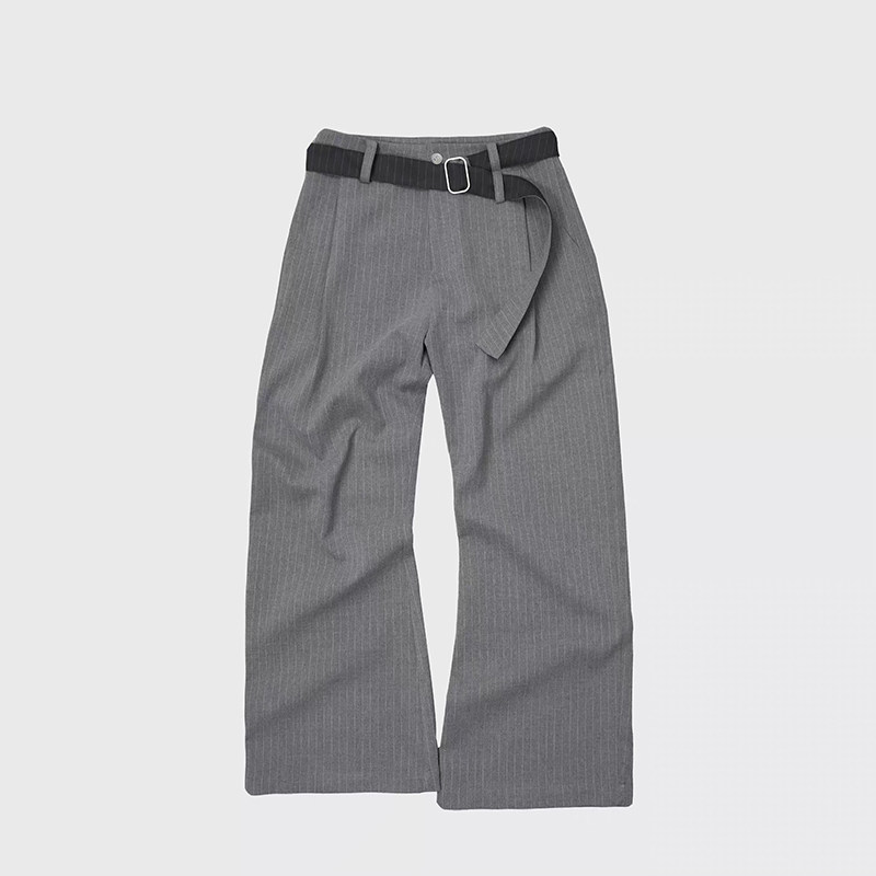 潮流~绑带条纹西裤双面撞色腰带直筒A字型休闲西裤K0223-P68，男装西裤，电商A330-1