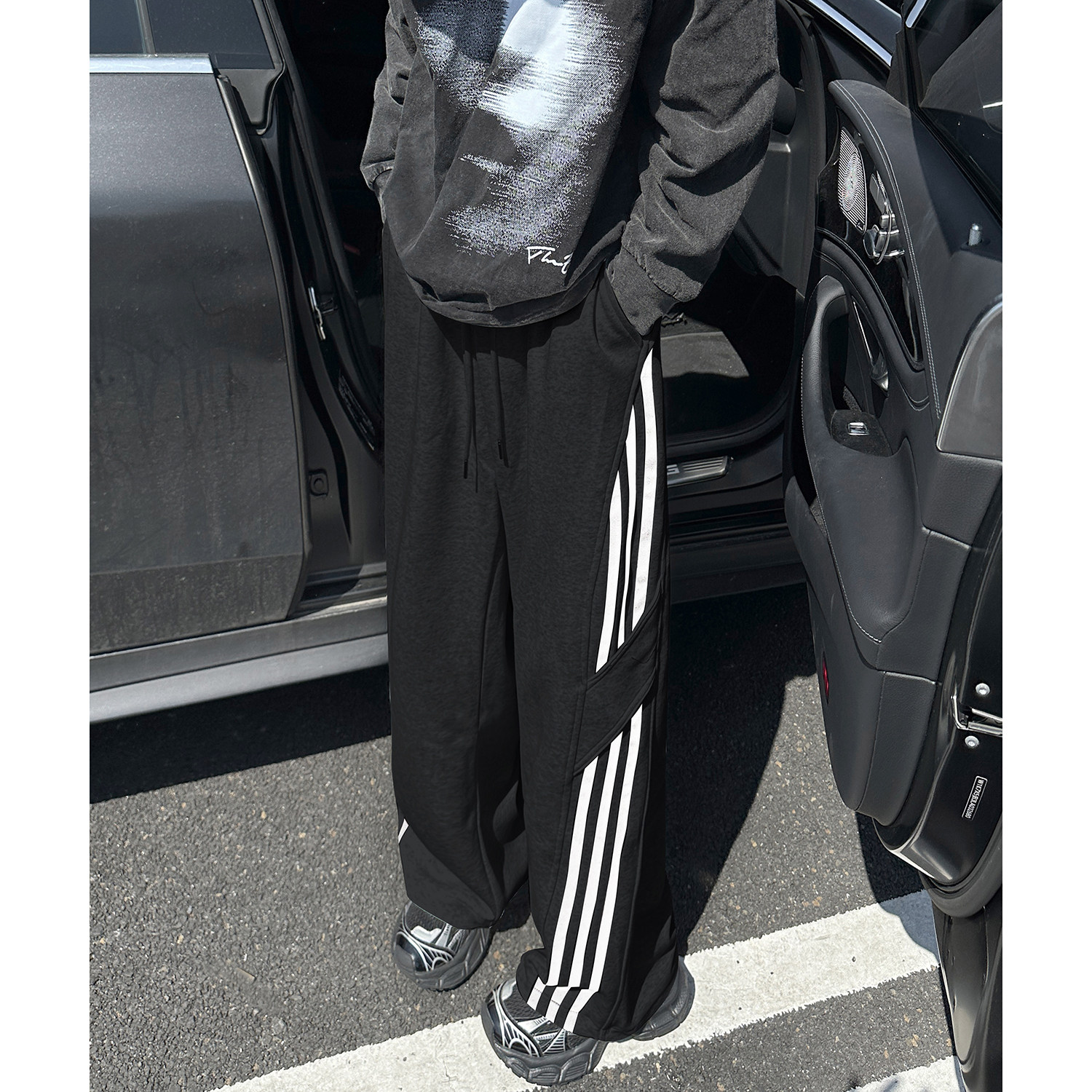 2024/340克条纹卫裤男宽松垂感运动裤K121-P60控78,男装休闲裤,电商A330-1