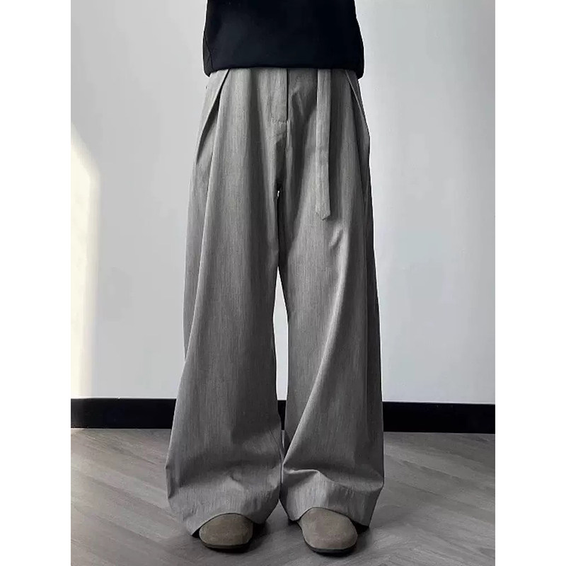 26/春亚麻纹休闲打褶宽松袈裟西裤阔腿裤宽松长裤k0190-P58，男装西裤，电商A330-1