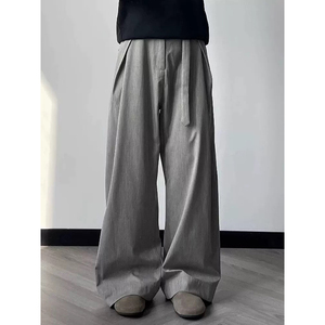 26/春 亚麻纹休闲打褶宽松袈裟西裤阔腿裤宽松长裤 k0190-P58，男装西裤，电商A330-1