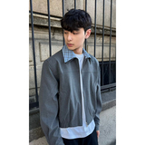 miu系假两件哈灵顿夹克男JK126-P105，男装夹克，电商A330-1