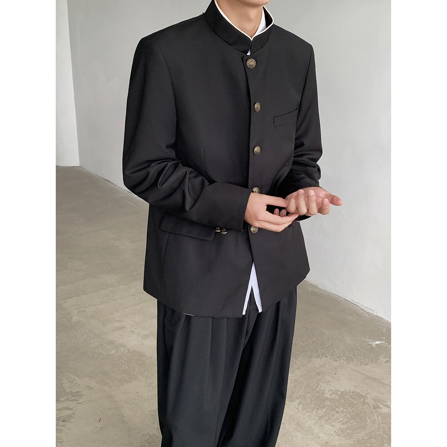 ~新中式立领西装男中山装西服XZ05-P98控128,男装西服,电商A330-1
