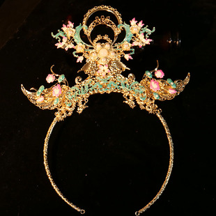 超仙粉色系发冠发饰花神神女拍照超仙古风汉服配饰头饰发钗