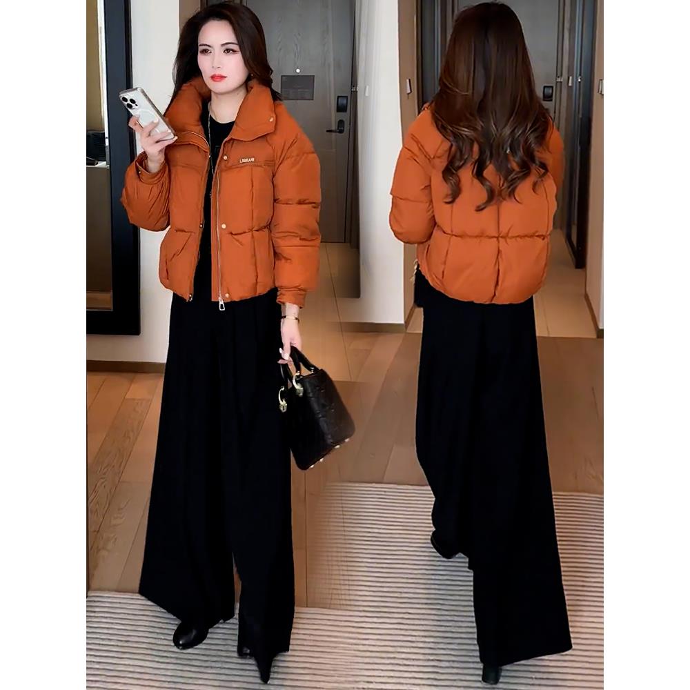 短款羽绒棉服女冬季2024新款小个子时尚洋气设计感面包服棉衣外套