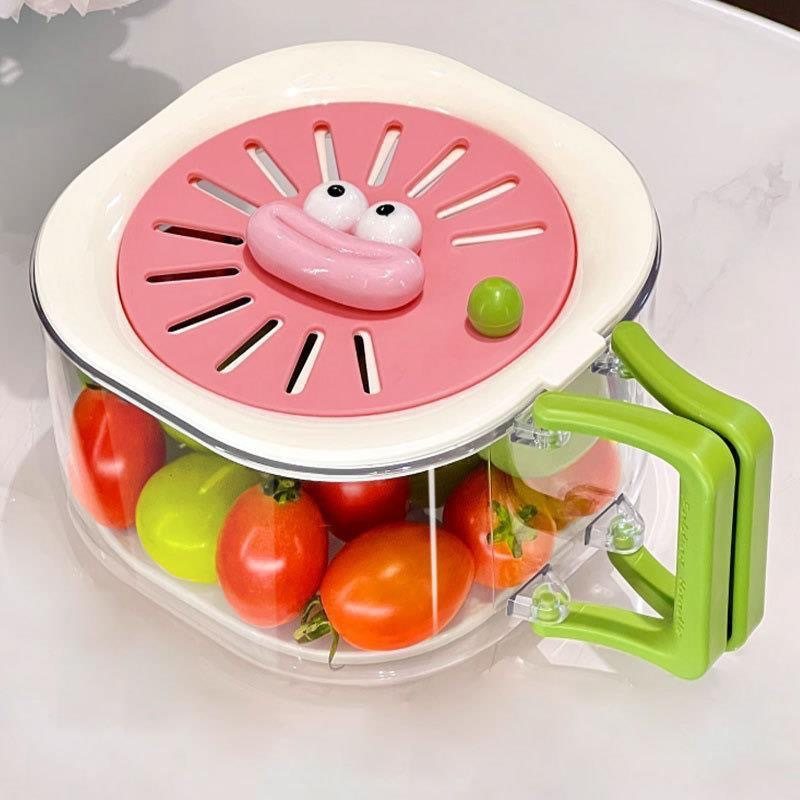 多巴胺沥水篮双层折叠手柄多功能滤水篮家用蔬菜水果清洗篮保鲜篮,家装主材,沥水篮,淘宝优惠券,粉丝福利购,淘宝优惠卷