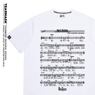 hey jude 歌词乐谱t恤甲壳虫乐队The Beatles短袖衣服披头士周边