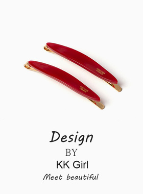 韩系醋酸小柳叶发夹简约优雅气质侧边夹子刘海碎发夹一字夹发饰女