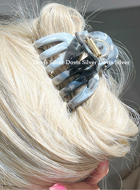 秋冬显白双色高级感晕染醋酸抓夹女盘发鲨鱼夹子大号南瓜夹大发量