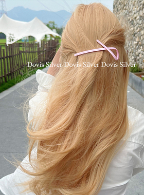 ins芭蕾风甜美少女嫩粉交叉亚克力边夹发夹弹簧夹公主头发饰头饰