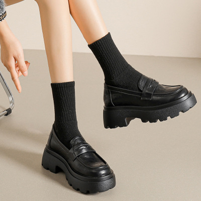 内增高小个子英伦风小皮鞋