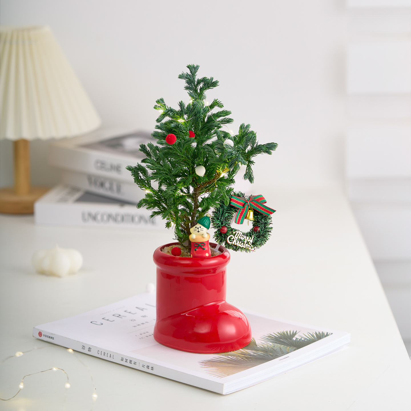 【圣诞礼物】小蓝松蓝湖柏圣诞树创意礼物送礼盆栽绿植桌面摆件