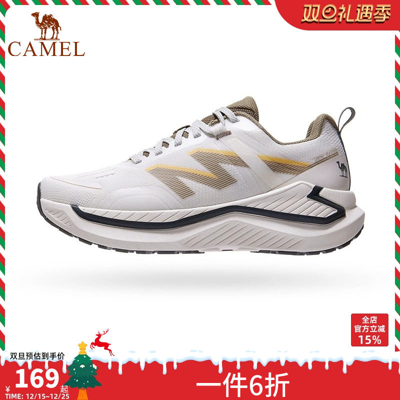 骆驼运动鞋追风慢跑鞋女2025春季透气网面气垫跑步鞋男