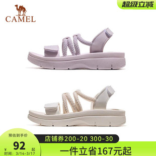 骆驼运动鞋女款凉鞋2026夏季新款女鞋沙滩鞋女防滑软底魔术贴鞋子