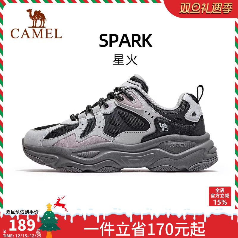骆驼星火老爹鞋女鞋网面休闲鞋运动鞋厚底缓震百搭鞋子复古跑步鞋