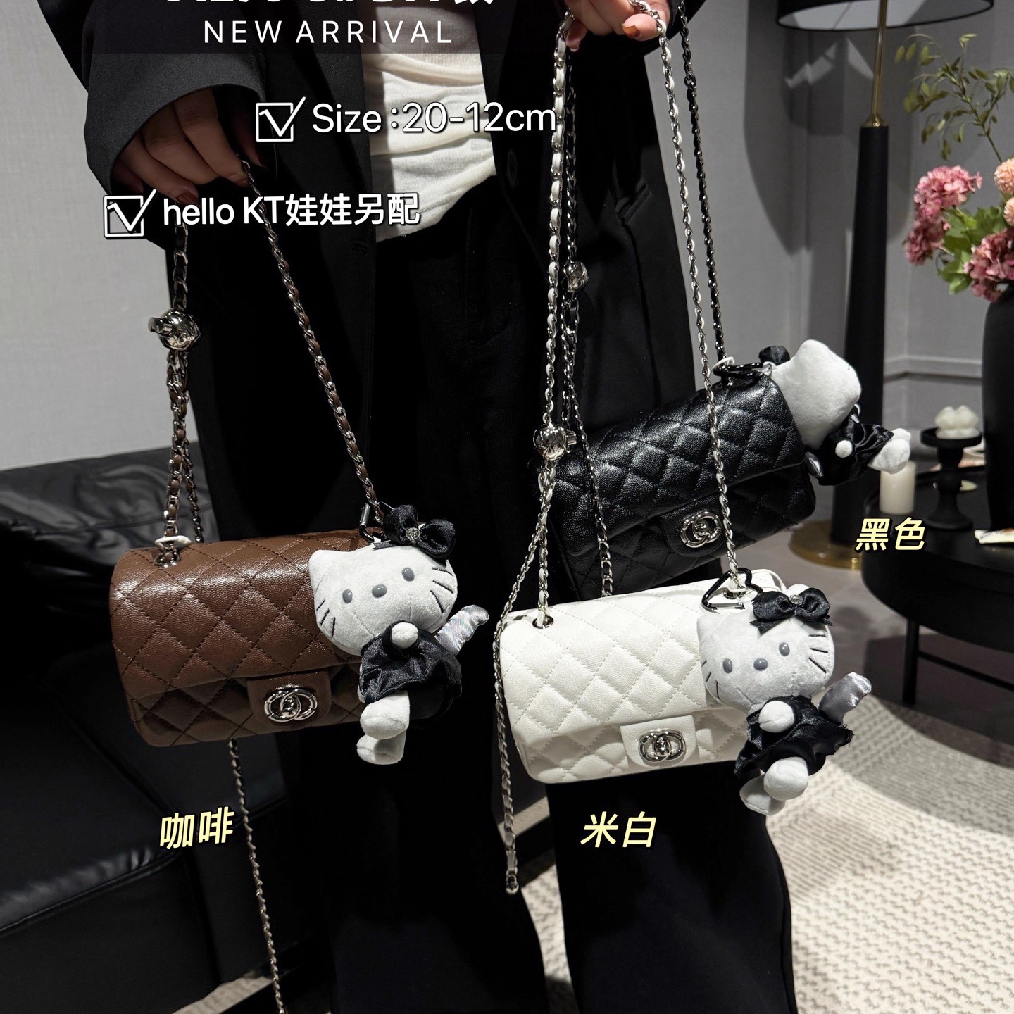 小香风鱼子酱链条包斜挎小方包女